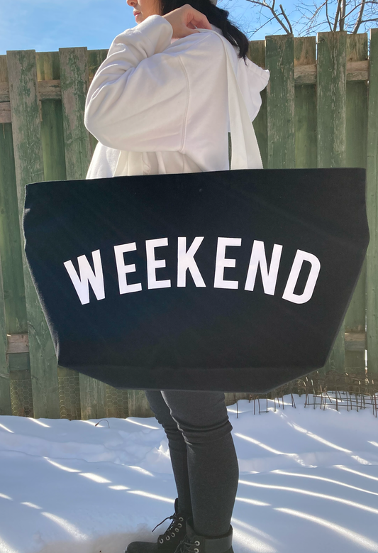 Extra Large Weekend Canvas Tote Bag - Black (FREE SHIPPING)