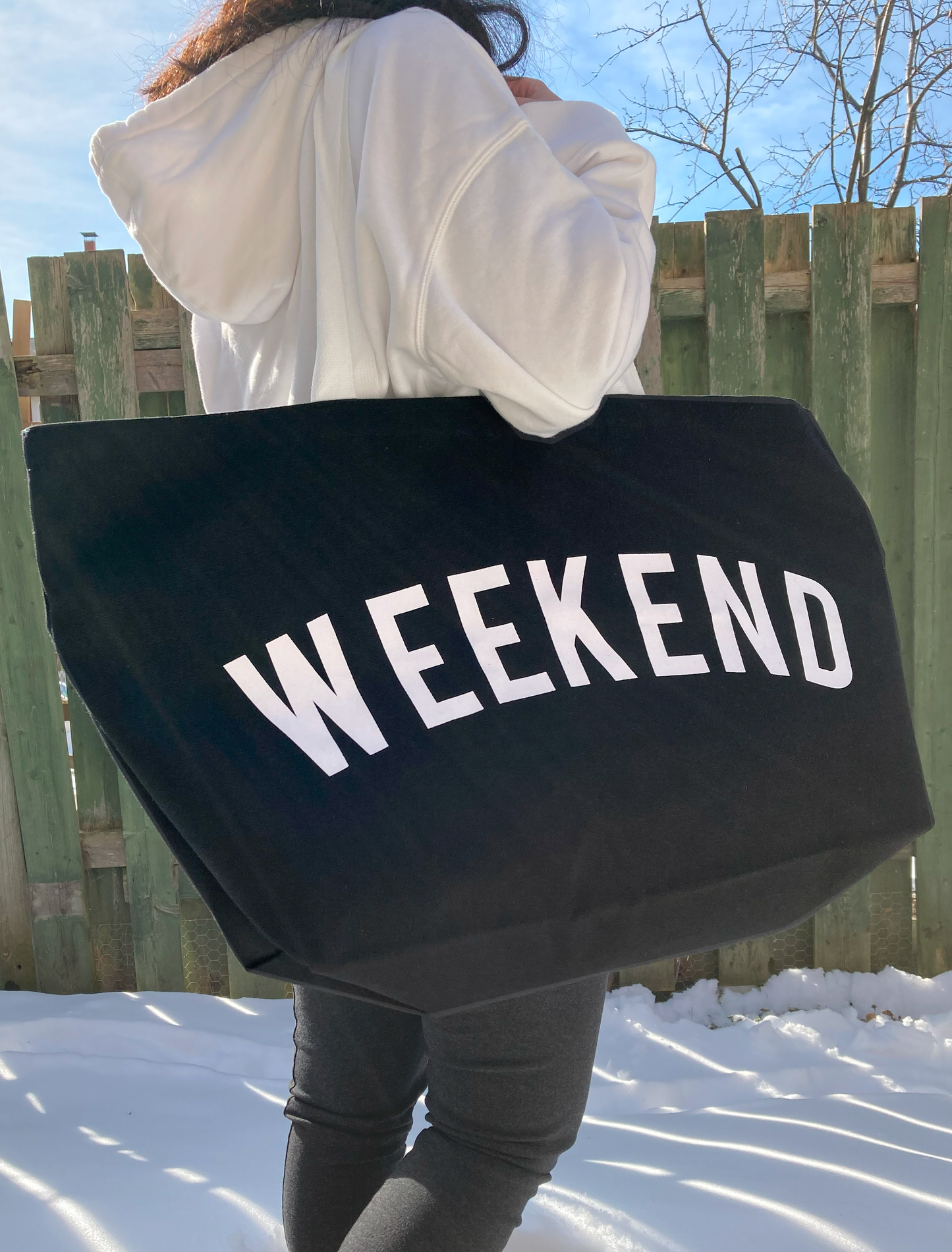 Extra Large Weekend Canvas Tote Bag - Black (FREE SHIPPING)
